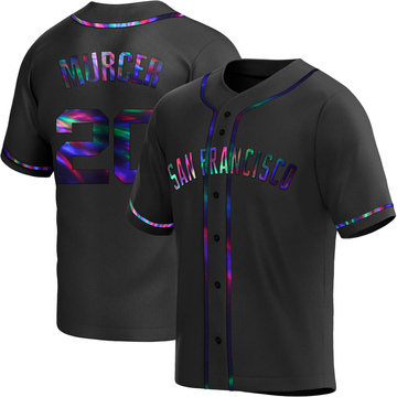 Men's San Francisco Giants Bobby Murcer Black Holographic Alternate Jersey - Replica