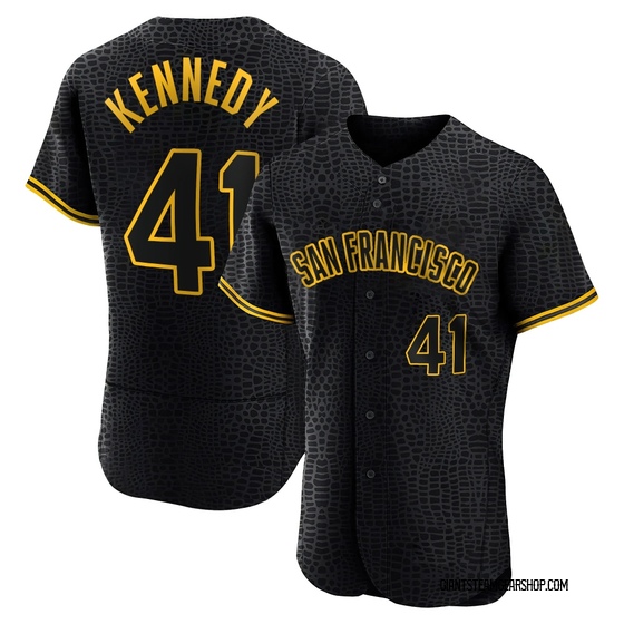 Men's San Francisco Giants Buddy Kennedy Black Snake Skin City Jersey - Authentic