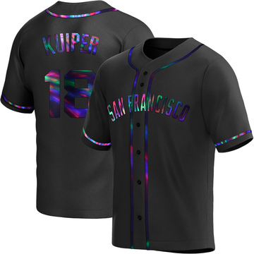 Men's San Francisco Giants Duane Kuiper Black Holographic Alternate Jersey - Replica