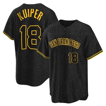 Men's San Francisco Giants Duane Kuiper Black Snake Skin City Jersey - Replica