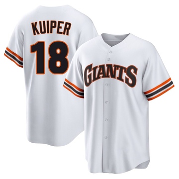 Men's San Francisco Giants Duane Kuiper White Throwback Cooperstown Collection Jersey - Limited
