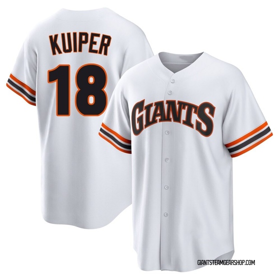 Men's San Francisco Giants Duane Kuiper White Throwback Cooperstown Collection Jersey - Limited