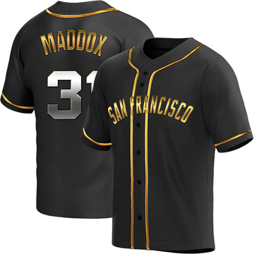 Men's San Francisco Giants Garry Maddox Black Golden Alternate Jersey - Replica