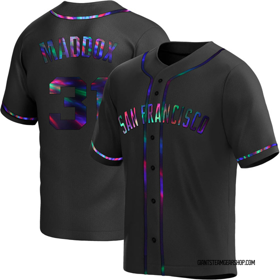 Men's San Francisco Giants Garry Maddox Black Holographic Alternate Jersey - Replica