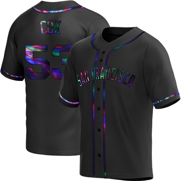 Men's San Francisco Giants Jonah Cox Black Holographic Alternate Jersey - Replica