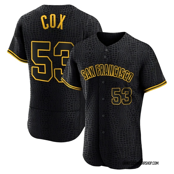 Men's San Francisco Giants Jonah Cox Black Snake Skin City Jersey - Authentic