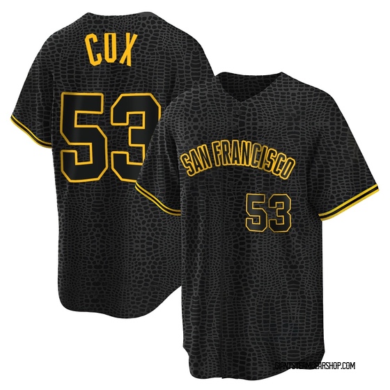 Men's San Francisco Giants Jonah Cox Black Snake Skin City Jersey - Replica