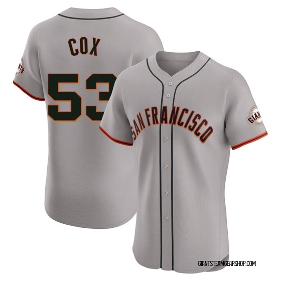 Men's San Francisco Giants Jonah Cox Gray Road Jersey - Elite