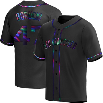 Men's San Francisco Giants Ryan Borucki Black Holographic Alternate Jersey - Replica