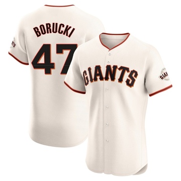 Men's San Francisco Giants Ryan Borucki Cream Home Jersey - Elite