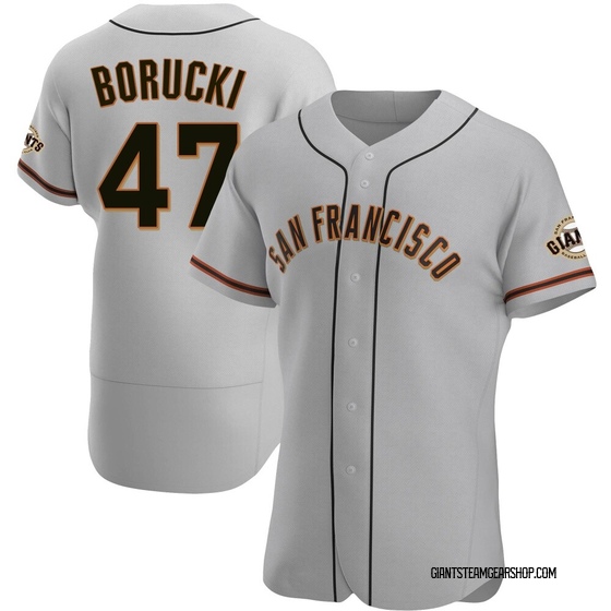 Men's San Francisco Giants Ryan Borucki Gray Road Jersey - Authentic