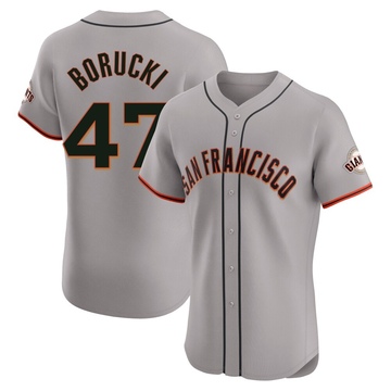 Men's San Francisco Giants Ryan Borucki Gray Road Jersey - Elite
