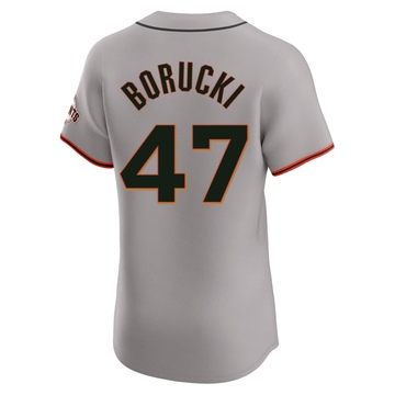 Men's San Francisco Giants Ryan Borucki Gray Road Jersey - Elite