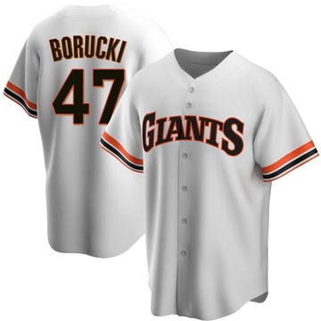 Men's San Francisco Giants Ryan Borucki White Home Cooperstown Collection Jersey - Replica