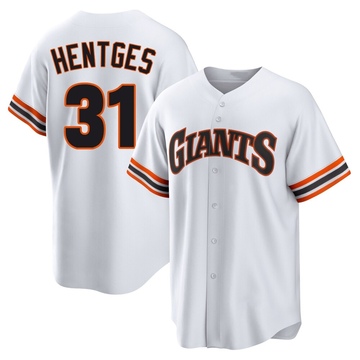 Men's San Francisco Giants Sam Hentges White Throwback Cooperstown Collection Jersey - Limited