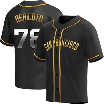 Men's San Francisco Giants Victor Bericoto Black Golden Alternate Jersey - Replica