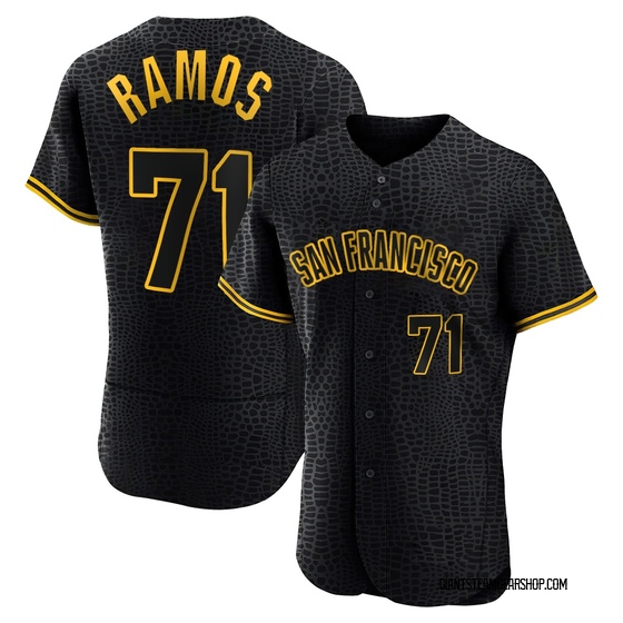 Men's San Francisco Giants Wilkin Ramos Black Snake Skin City Jersey - Authentic