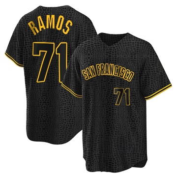 Men's San Francisco Giants Wilkin Ramos Black Snake Skin City Jersey - Replica