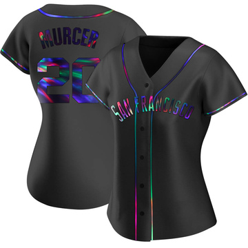 Women's San Francisco Giants Bobby Murcer Black Holographic Alternate Jersey - Replica
