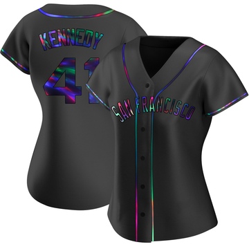 Women's San Francisco Giants Buddy Kennedy Black Holographic Alternate Jersey - Replica