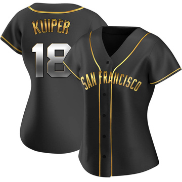 Women's San Francisco Giants Duane Kuiper Black Golden Alternate Jersey - Replica