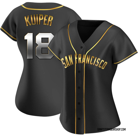 Women's San Francisco Giants Duane Kuiper Black Golden Alternate Jersey - Replica