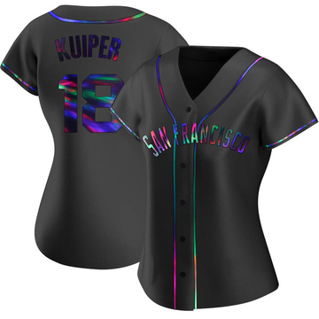 Women's San Francisco Giants Duane Kuiper Black Holographic Alternate Jersey - Replica