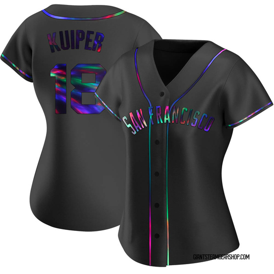 Women's San Francisco Giants Duane Kuiper Black Holographic Alternate Jersey - Replica