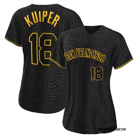 Women's San Francisco Giants Duane Kuiper Black Snake Skin City Jersey - Authentic