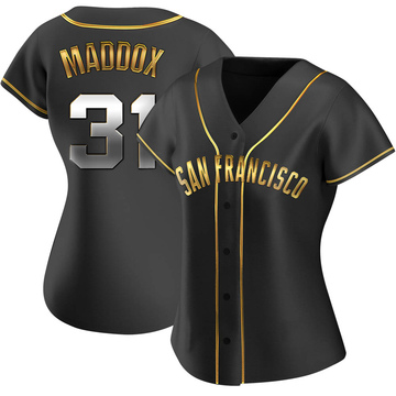 Women's San Francisco Giants Garry Maddox Black Golden Alternate Jersey - Replica
