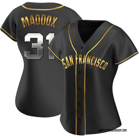 Women's San Francisco Giants Garry Maddox Black Golden Alternate Jersey - Replica