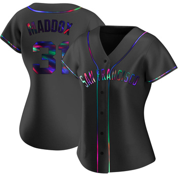 Women's San Francisco Giants Garry Maddox Black Holographic Alternate Jersey - Replica