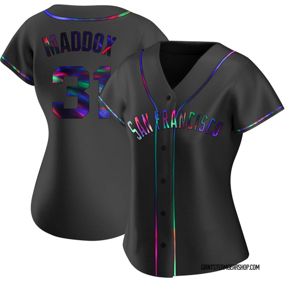 Women's San Francisco Giants Garry Maddox Black Holographic Alternate Jersey - Replica