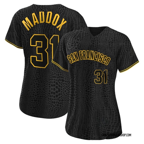Women's San Francisco Giants Garry Maddox Black Snake Skin City Jersey - Replica