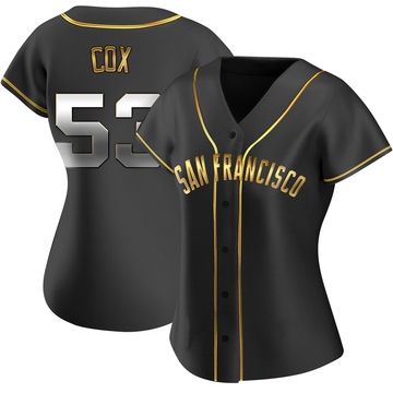 Women's San Francisco Giants Jonah Cox Black Golden Alternate Jersey - Replica