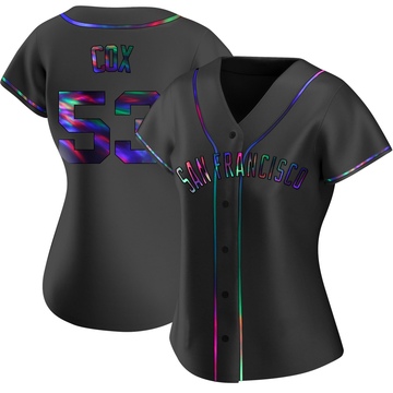 Women's San Francisco Giants Jonah Cox Black Holographic Alternate Jersey - Replica
