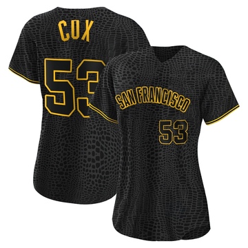 Women's San Francisco Giants Jonah Cox Black Snake Skin City Jersey - Authentic