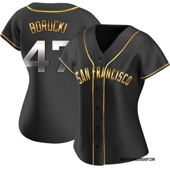 Women's San Francisco Giants Ryan Borucki Black Golden Alternate Jersey - Replica
