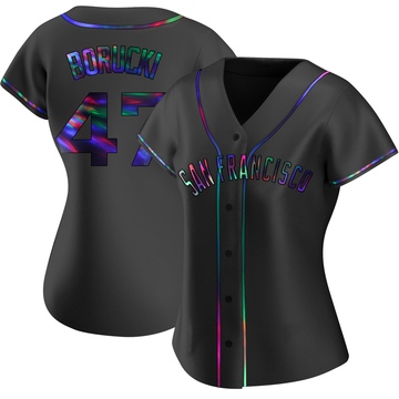 Women's San Francisco Giants Ryan Borucki Black Holographic Alternate Jersey - Replica