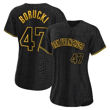 Women's San Francisco Giants Ryan Borucki Black Snake Skin City Jersey - Replica