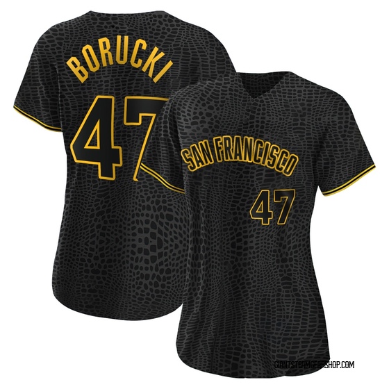 Women's San Francisco Giants Ryan Borucki Black Snake Skin City Jersey - Replica