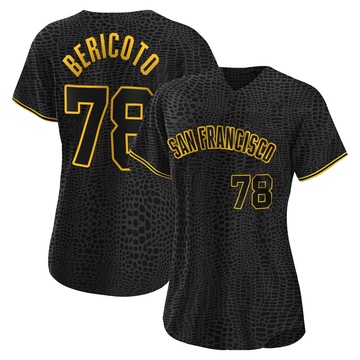 Women's San Francisco Giants Victor Bericoto Black Snake Skin City Jersey - Replica