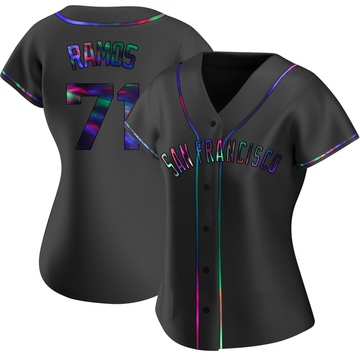 Women's San Francisco Giants Wilkin Ramos Black Holographic Alternate Jersey - Replica