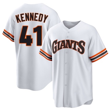Youth San Francisco Giants Buddy Kennedy White Throwback Cooperstown Collection Jersey - Limited
