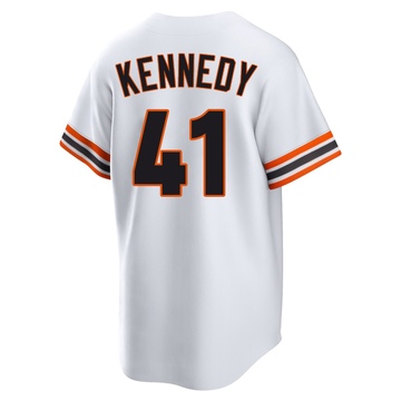 Youth San Francisco Giants Buddy Kennedy White Throwback Cooperstown Collection Jersey - Limited