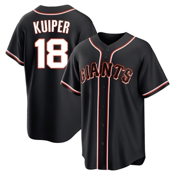 Youth San Francisco Giants Duane Kuiper Black Fashion Out Jersey - Replica