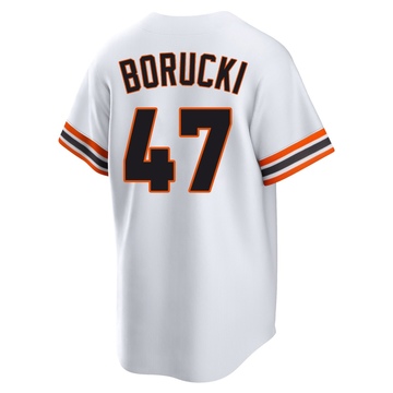 Youth San Francisco Giants Ryan Borucki White Throwback Cooperstown Collection Jersey - Limited