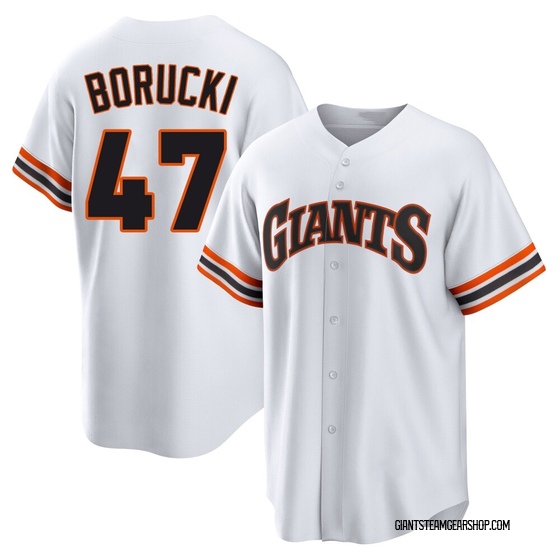 Youth San Francisco Giants Ryan Borucki White Throwback Cooperstown Collection Jersey - Limited